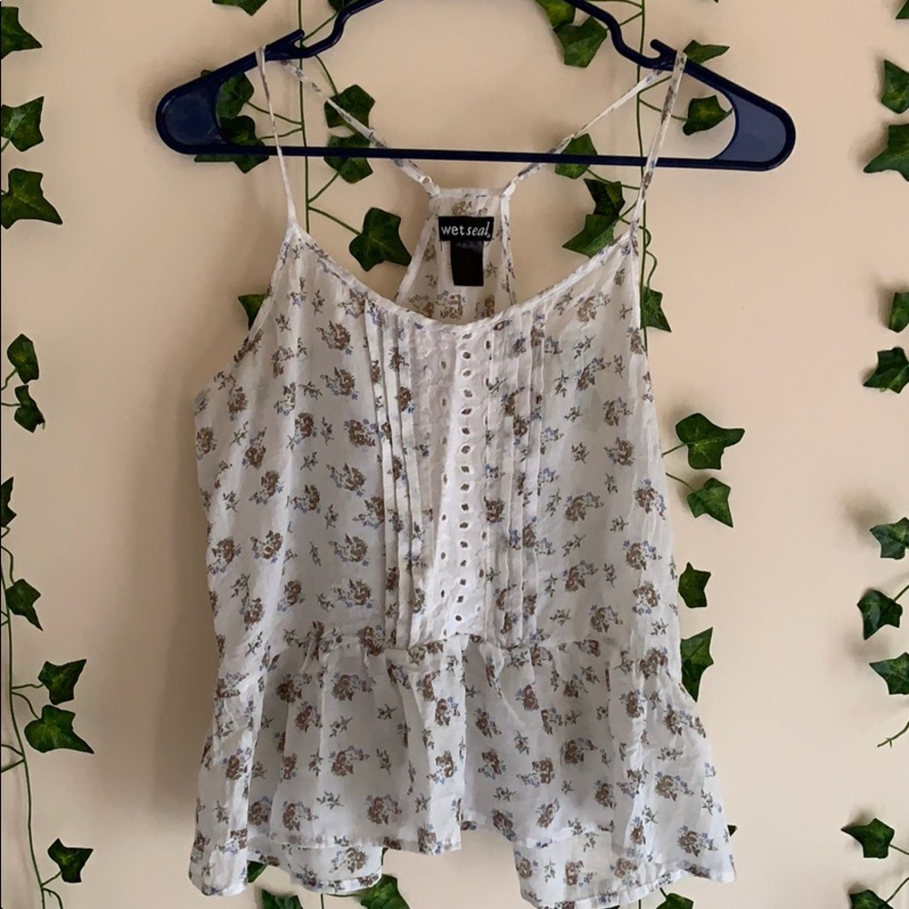 White Floral Tank